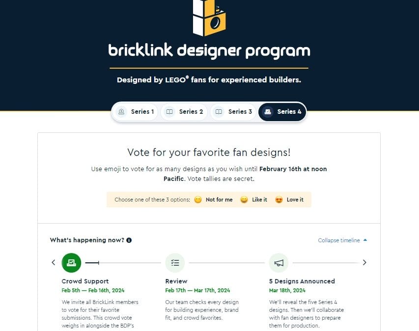 lego-bricklink-designer-program-series-4-voting-now-open:-crowdfunding-support